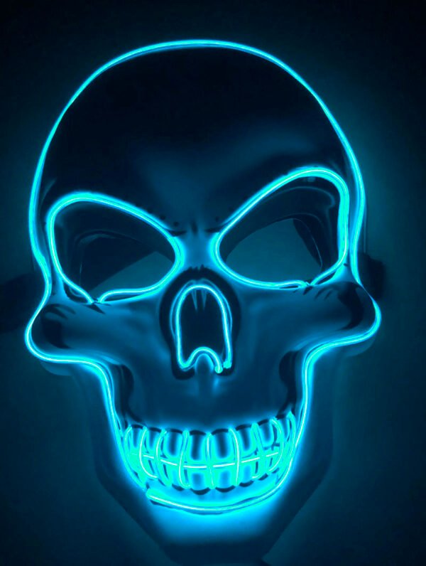 Halloween Skeleton Mask LED Glow Scary Mask - Image 8