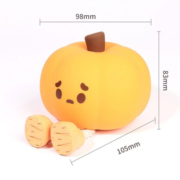 Pumpkin Lantern Silicone Night Light Bedroom Sleep Lamp Bedside Pat Lamp Sleeping Companion Cartoon Ornaments Children's Lamp - Image 2